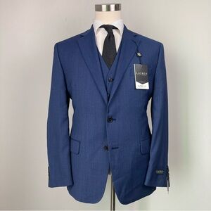 Lauren‎ Ralph Lauren Men's 2-pc Blue Birdseye Classic-Fit Wool Jacket Vest 42R
